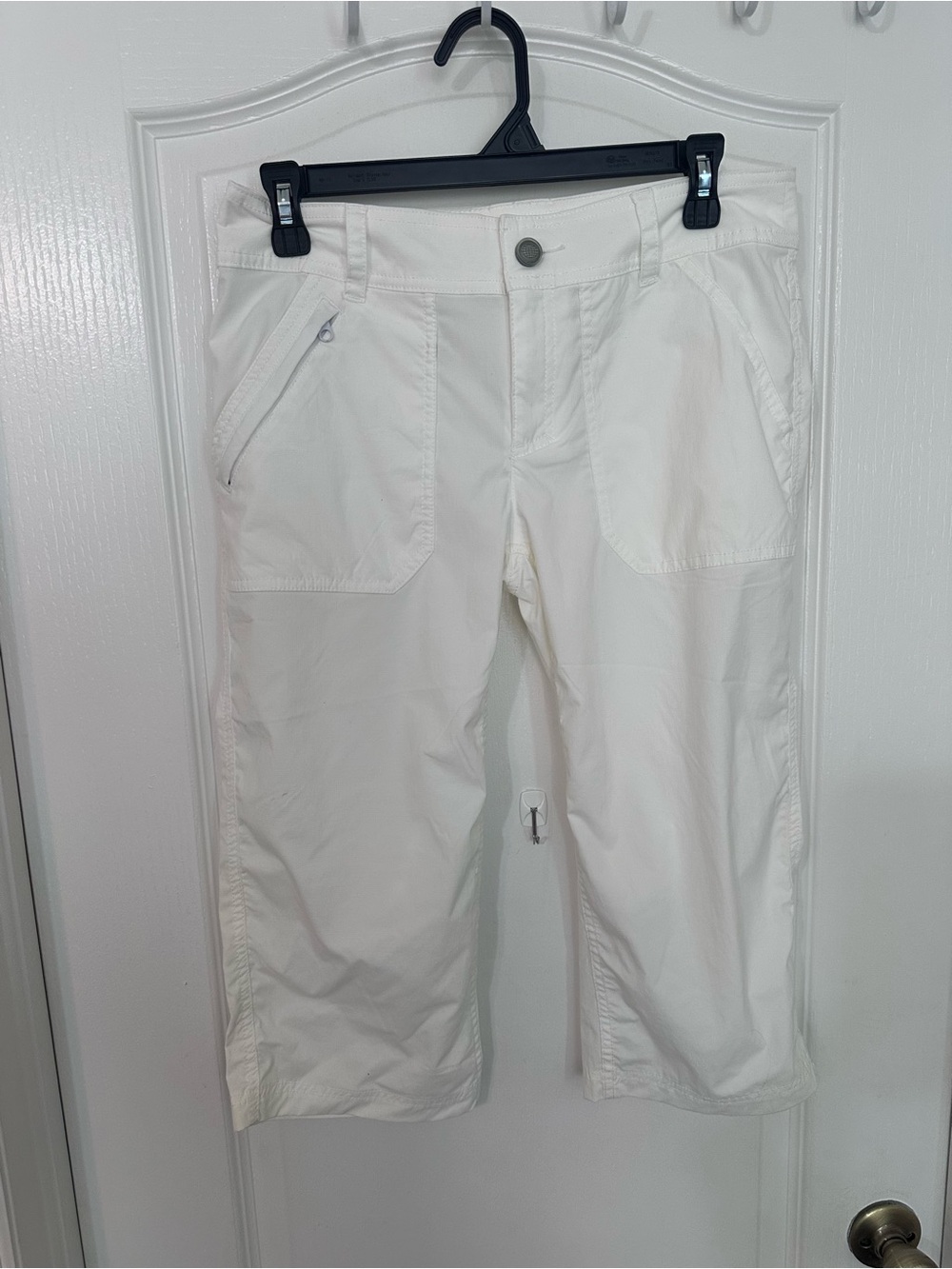 Reel Legends White Nylon Blend Crop Capri Hiking Pants Size 4